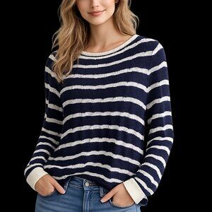 Jones NewYork Signature Blue and White striped sweater Women's M